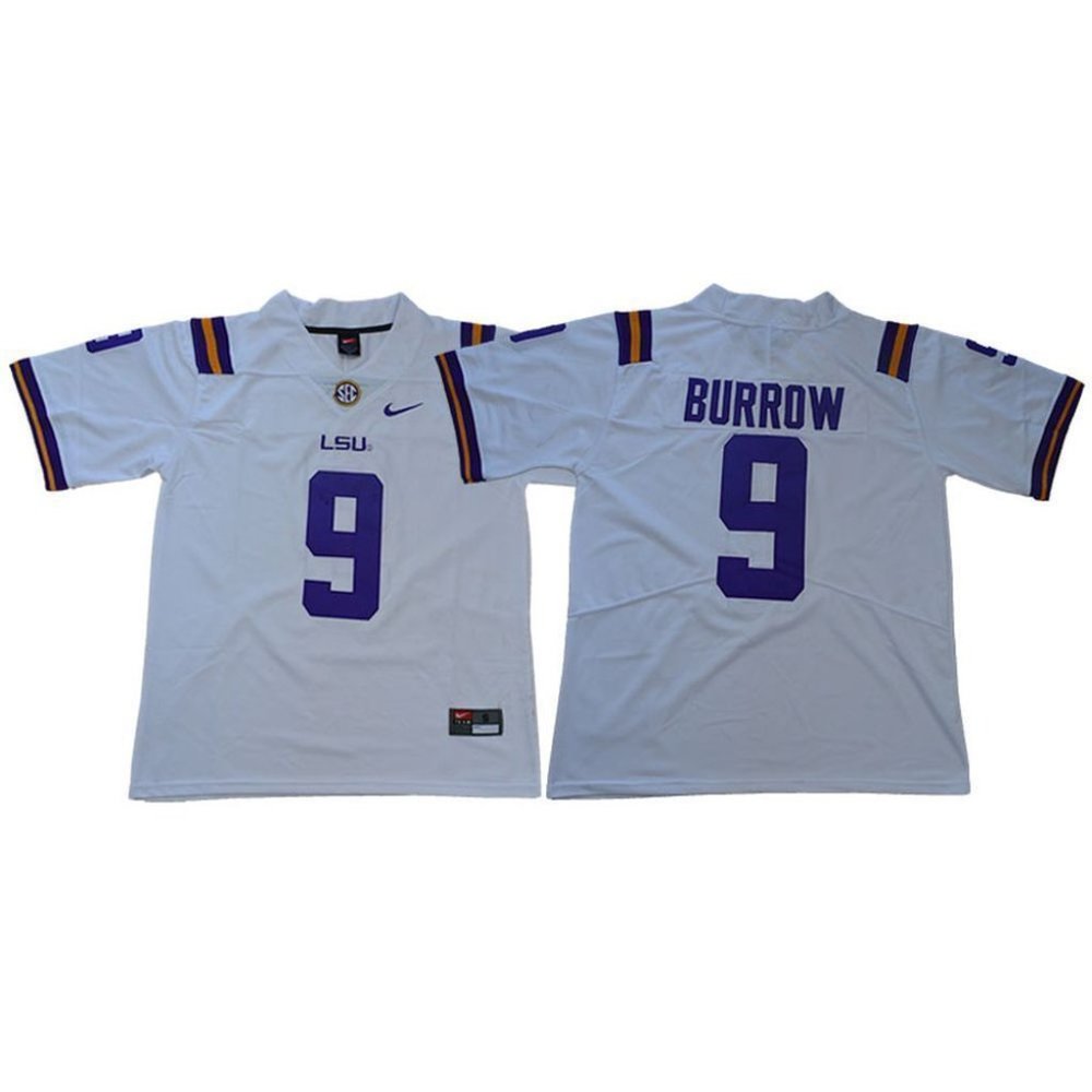 LSU Tigers Joe Burrow White Jersey (2)
